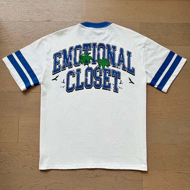 Fashion Brand MIXED EMOTION T-shirts Men Women Couple Streetwear Angel Print Summer Top Tee Round Neck Short Sleeve