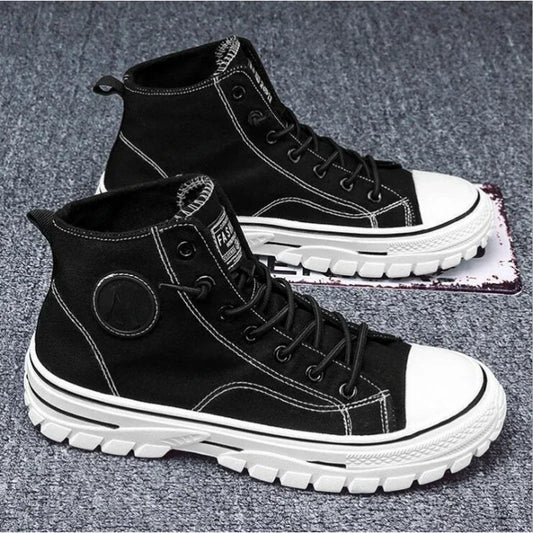 Shoes for Men 2025 New Men's Canvas Shoes High Top Casual Sneakers British Style Skateboarding Vulcanized Shoes Comfort Sneakers