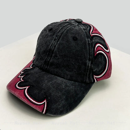 New Men Women American Street Embroidered Flame Baseball Hats Sunshade Hip Hop Versatile Personal Peaked Caps Street Fashion ins