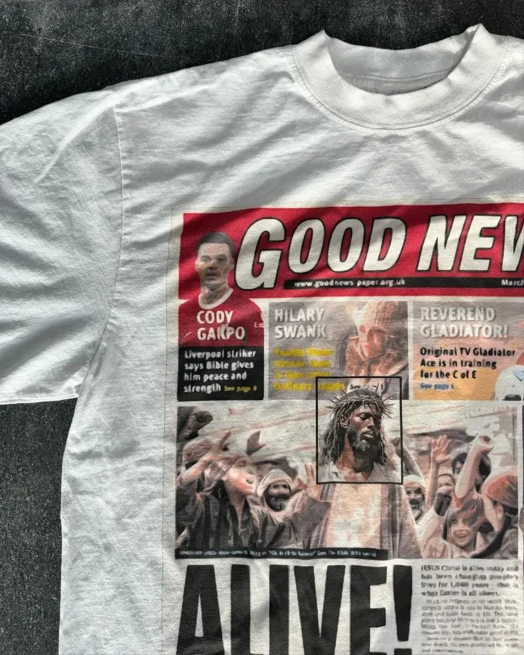Harajuku American Newspaper Graphic T Shirts Y2k Tops Oversized T Shirt Couple Pro Choice Gothic Streetwear Vintage Men Clothing