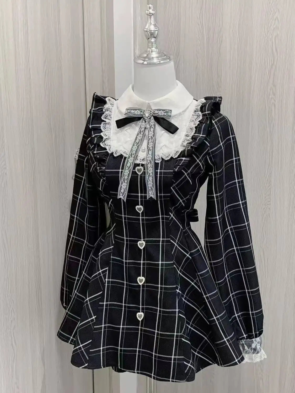 Japanese Style Lolita Sweet Dress Set 2026 New Vintage Plaid Cute Bow Short Sleeved Tops Jk Casual Y2k Shorts Girls Kawaii Set