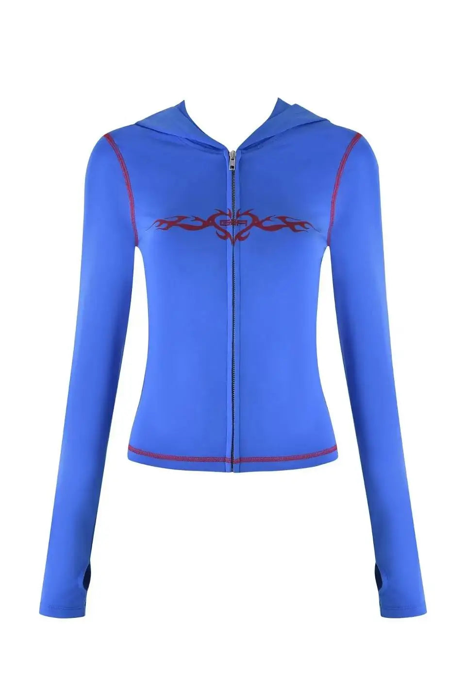 Gia zip-up cap long sleeve high spring top & low waist micro flared pants
