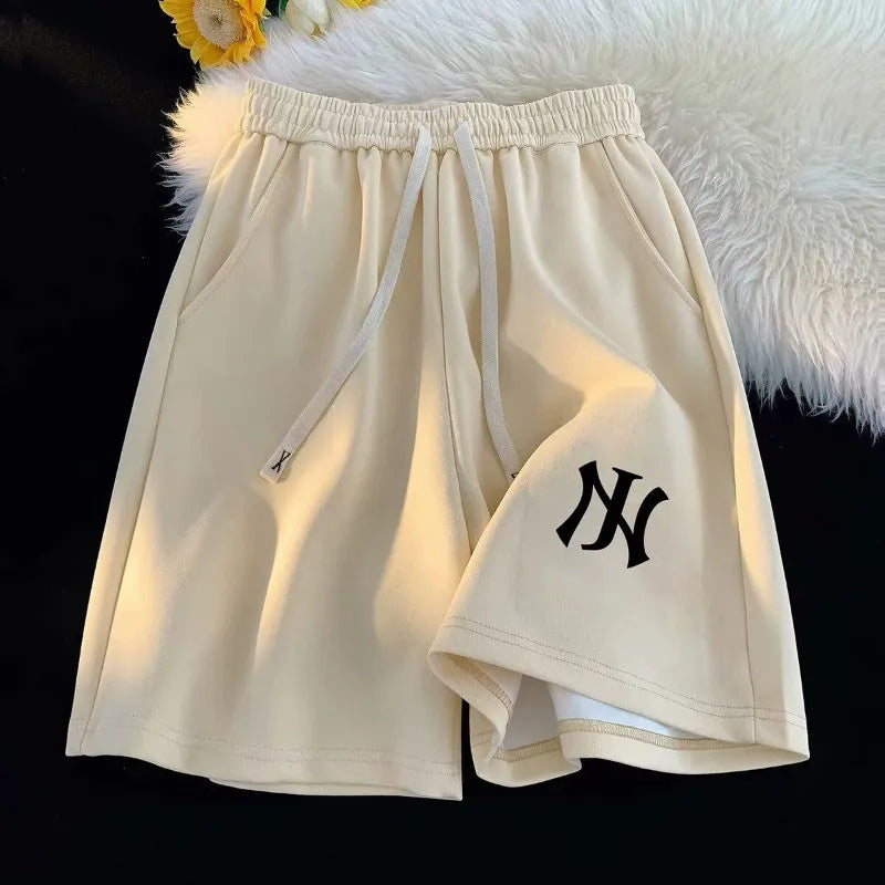 American Street Fashion Style Niche Fashion Brand Letter Print Casual Men's Sports Pants Loose Oversized Shorts