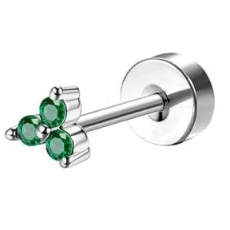 Bobisty 1pc Earrings for Sensitive Ears Surgical Stainless Steel Earrings for Women Dainty Flat Back Earring Stud Hoop Cartilage