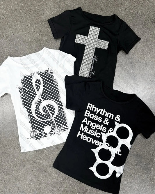 Baby Tees Y2k Kitty Women's Cropped Grunge Clothes Crop Top Women Anime Girl 90s Clothes Vintage Aesthetic Clothing Kpop Goth