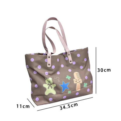 Brand Portrait Print Tote Bag Large Capacity Top-handle Shopper Bag Fashion Pvc Kraft Paper Shoulderbag Waterproof Pouch Storage