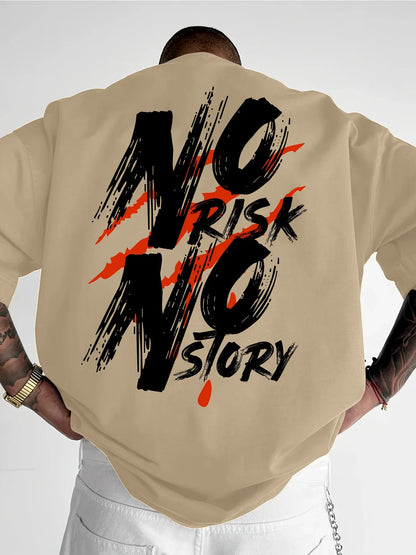 Men's Streetwear Pattern T-shirt - Bold Letter Printed Loose Casual T-shirt, Vibrant Summer Short sleeved Pure Cotton T-shirt St