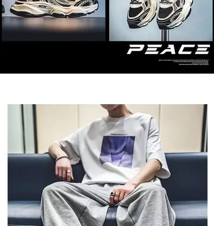 Men's 2026 Spring New Breathable Mesh Sneakers Korean Y2K Trendy Versatile Thick Sole Sports Casual Dad Shoes