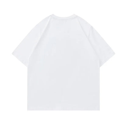 Men's Streetwear Pattern T-shirt - Bold Letter Printed Loose Casual T-shirt, Vibrant Summer Short sleeved Pure Cotton T-shirt St