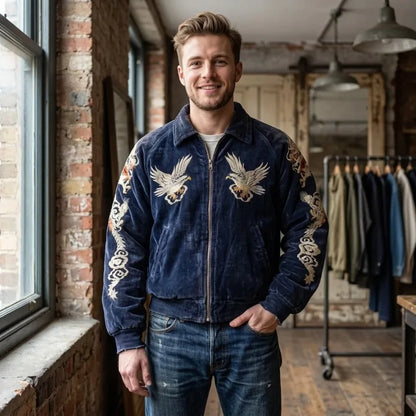 Y2K Vintage Harajuku Embroidery Sukajan Jacket Women Men Retro Dragon Eagle Bomber Coat Streetwear Oversized Souvenir Jackets
