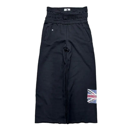 Trendy National Flag Printed Double-Headed Sweatpants For Men And Women Wasteland Style High Waist Wide-Leg Casual Trousers