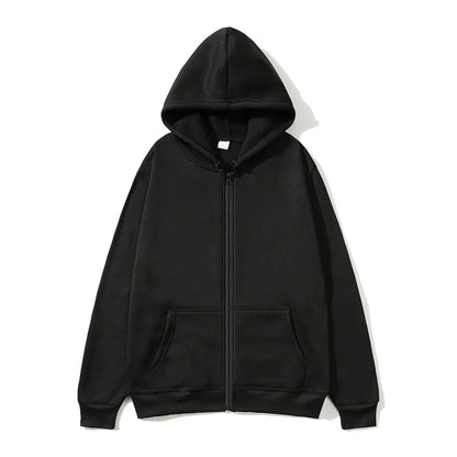 Men/Women zipper cardigan Hoodies pure color Casual Jacket Coats Fleece spring Autumn Sweatshirts Sports Streetwear men tops
