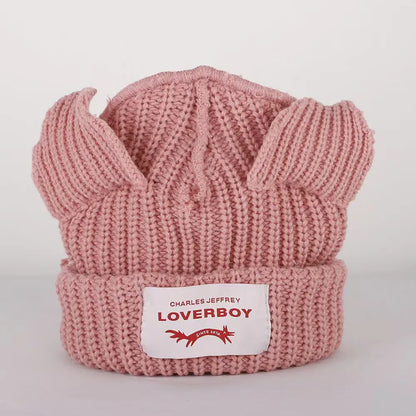 Winter Skullies Hat Unisex Cat Ear Hat Warm Crochet Knitted Hat Costume Beanie Hat Women Christmas Gift Hip-hop Cap Cold Hat
