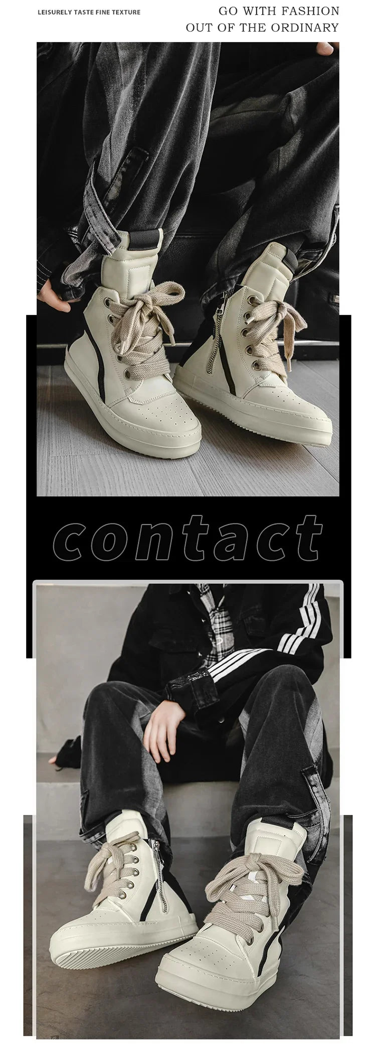 High-top Sports Shoes Lace-up Leather Ankle Boots Male Skateboard Shoes Basketball Sneakers 39-44 Men Casual Luxury Sneakers