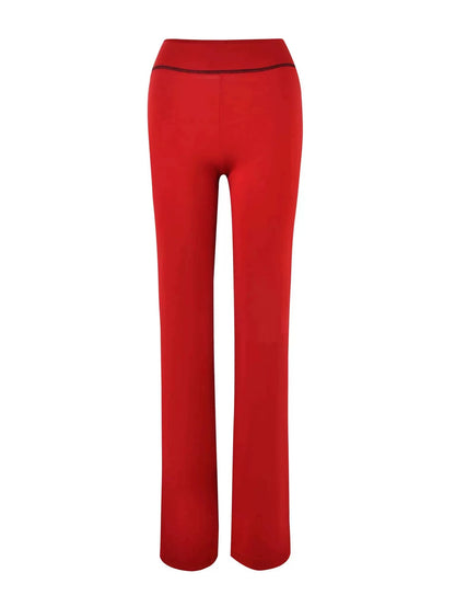 Gia zip-up cap long sleeve high spring top & low waist micro flared pants