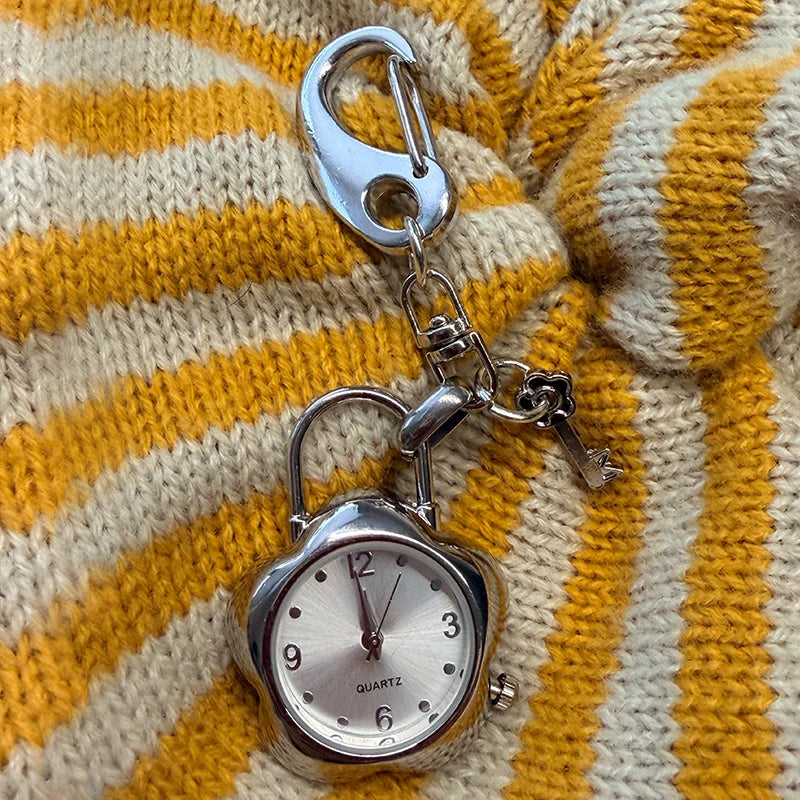 Original Hollow Heart Pocket Watch Chain keychain Design Steampunk Clock Vintage Necklace Pendant Jewelry Watch Men Women Gift