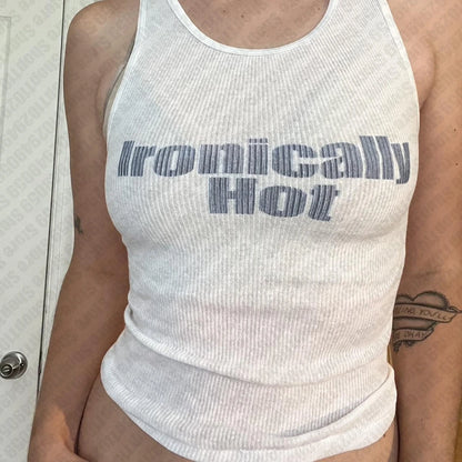 Punk Grunge Camisole Tops Sleeveless Womens Prints Cute 2000s Top Aesthetic Streetwear Emo Girls Tank Tops Y2K Clothes Crop Tops