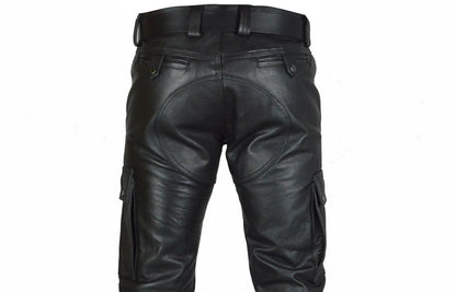 Men's Autumn Winter Pants Punk Retro Goth Slim Casual Long Pants Faux Leather Fashion Casual Solid Color Trousers Pencil Pants