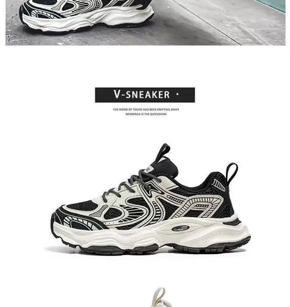 Men's 2026 Spring New Breathable Mesh Sneakers Korean Y2K Trendy Versatile Thick Sole Sports Casual Dad Shoes