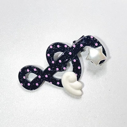 Kawaii trendy hair clips Musical Symbol Resin wings hair jewelry accessories y2k Unique Striped Star girls headband