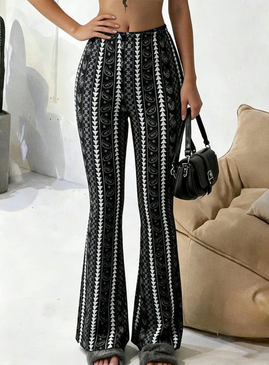Women's Flared Pants High Waist Stretch Slim Fit Retro Y2K Spring Summer Casual Commuting Trousers Streetwear Bell Bottoms