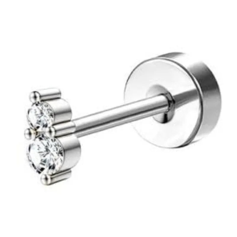 Bobisty 1pc Earrings for Sensitive Ears Surgical Stainless Steel Earrings for Women Dainty Flat Back Earring Stud Hoop Cartilage