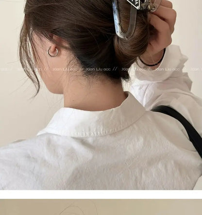 1/2pcs jelly colored injection molded clip, suitable for women's new high-end style, large board hair clip, shark clip hair clip