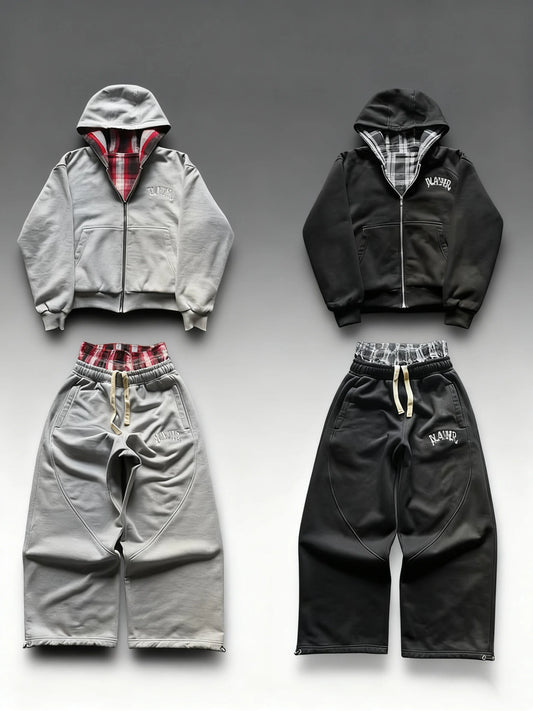 Print Wide Leg Pants Women Grey Streetwear Baggy Drawstring Sweatpants 2026