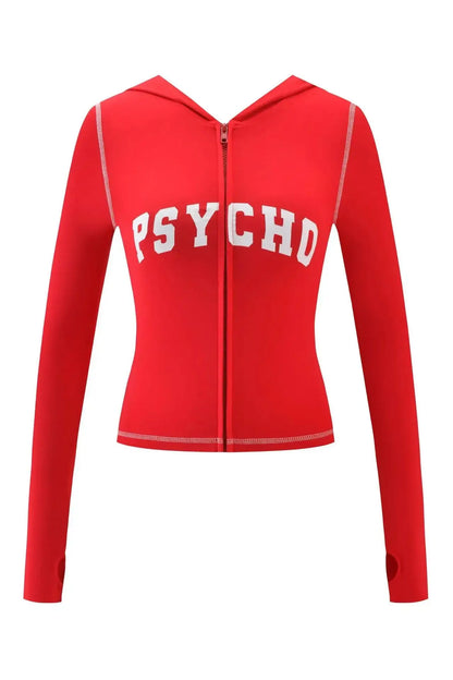 Gia zip-up cap long sleeve high spring top & low waist micro flared pants