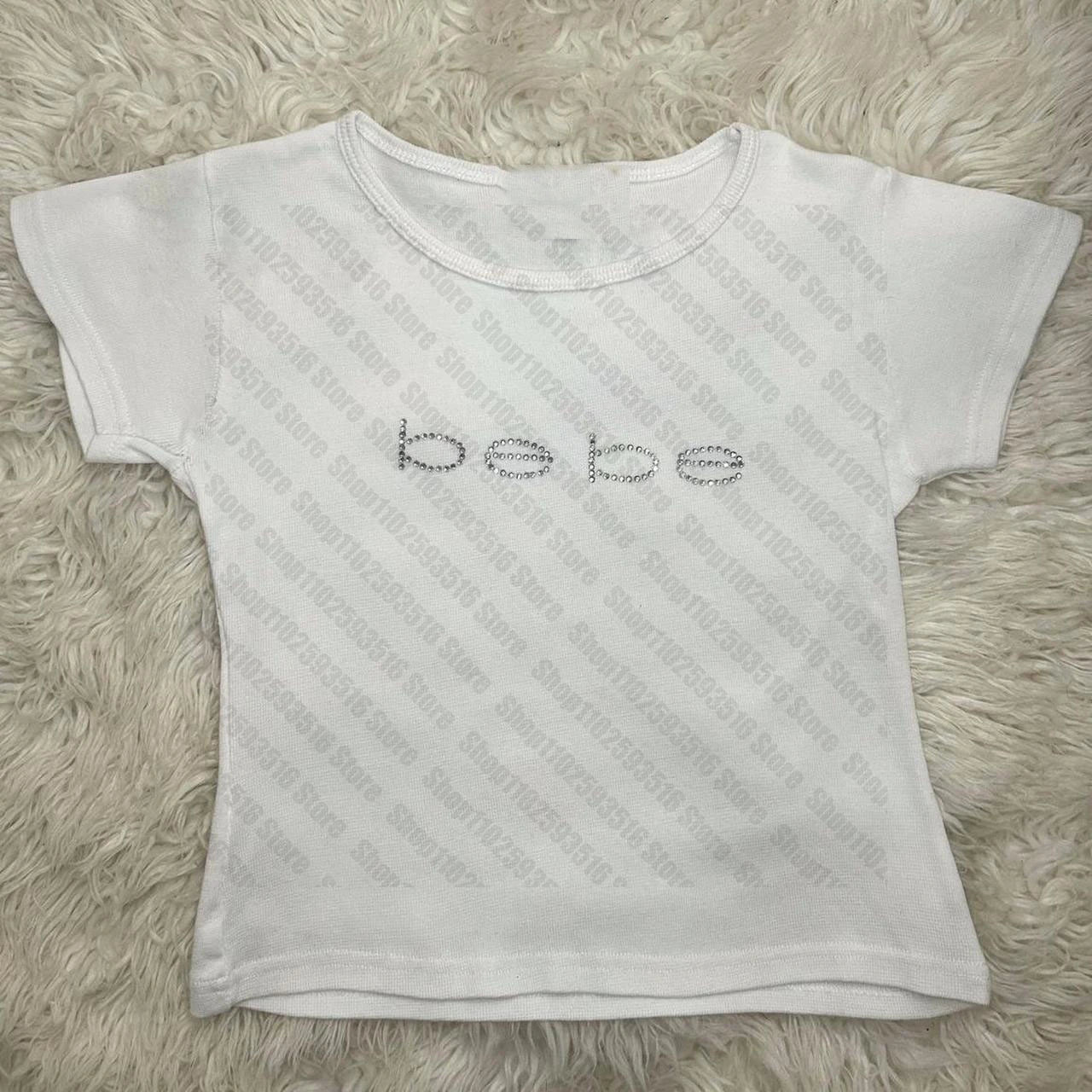 2000s Clothes Y2k Top Top for Women Baby Tees Tops Rhinestone T Shirts Women's T-shirts Female Clothing Kpop Gothic Kawaii Goth