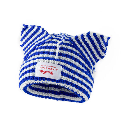 Winter Skullies Hat Unisex Cat Ear Hat Warm Crochet Knitted Hat Costume Beanie Hat Women Christmas Gift Hip-hop Cap Cold Hat