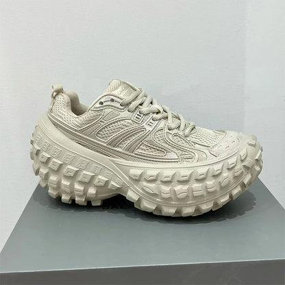 Fashion Brand Men's Or Women's Thick-soled Sports Shoes 2026 Spring New Rivet Design Couple Sports Shoes Breathable Casual Shoes