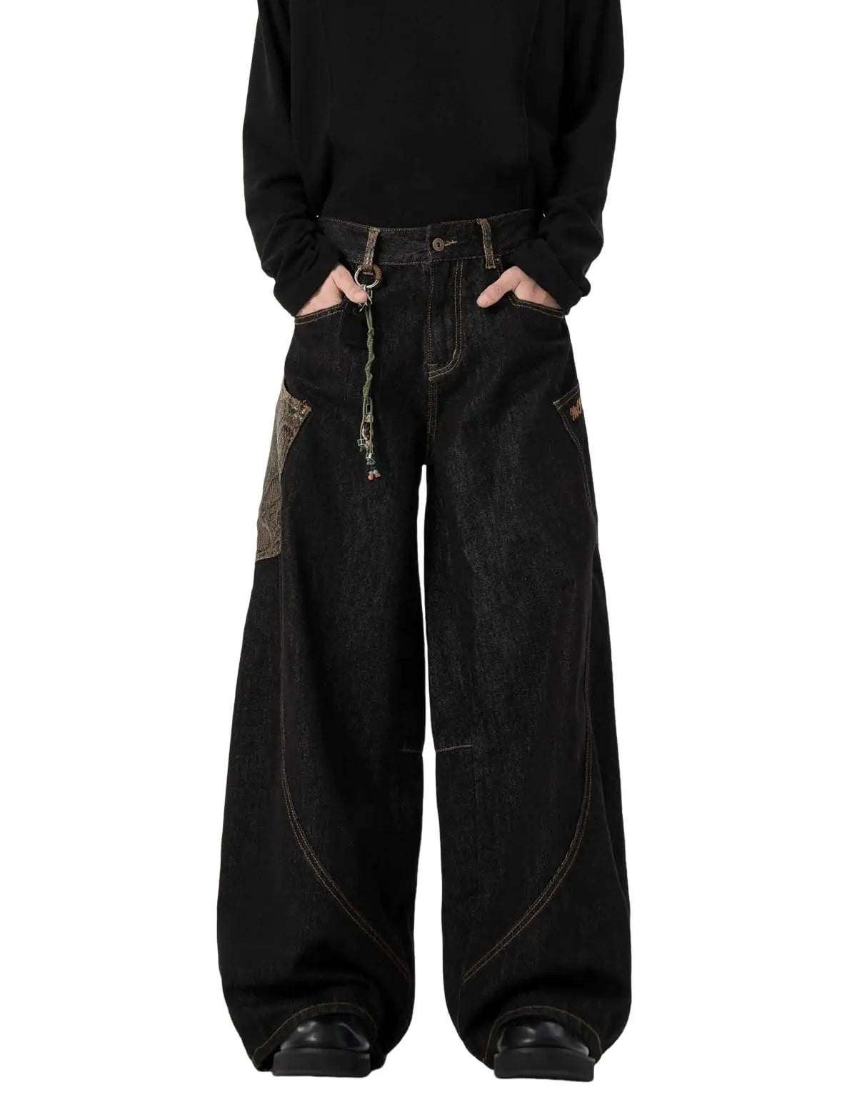 Y2k Baggy Jeans for Men Women Wide Leg Skater Grunge Pants Loose Fit Barrel Jeans Hip Hop Denim Pants Streetwear