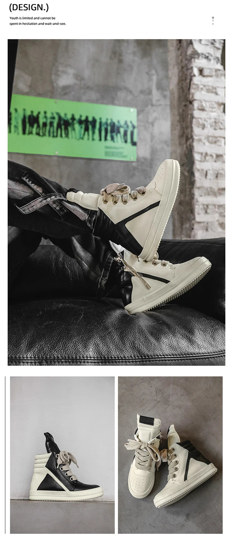 High-top Sports Shoes Lace-up Leather Ankle Boots Male Skateboard Shoes Basketball Sneakers 39-44 Men Casual Luxury Sneakers