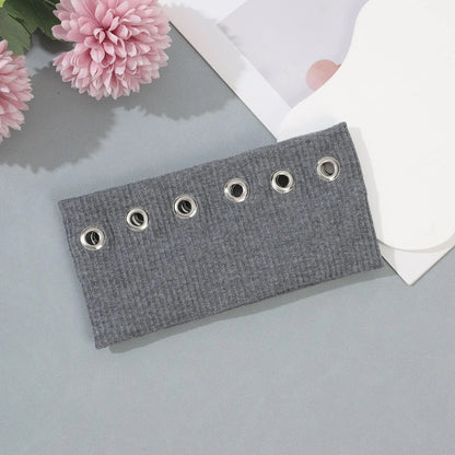 Punk Girl Hollowed Out Eyelets Wide Elastic Headband Stretchy Metal Rock Steampunk for Sports Headbands Hair Accessories