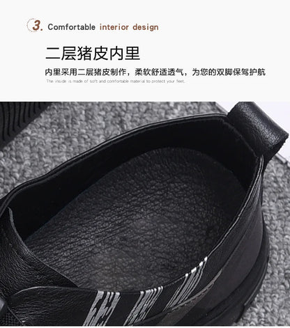 Men's High Quality Genuine Leather Loafers Handmade Men Shoes Moccasins Walking Men Flats Casual Male Work Shoes Homme Zapatos