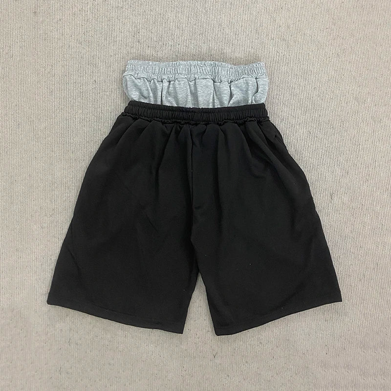 Summer Fashion Trend AK Printed Shorts Fake Two-Piece Double Waistband Casual Versatile Loose Five-Quarter Pants