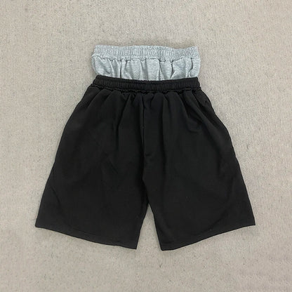 Summer Fashion Trend AK Printed Shorts Fake Two-Piece Double Waistband Casual Versatile Loose Five-Quarter Pants
