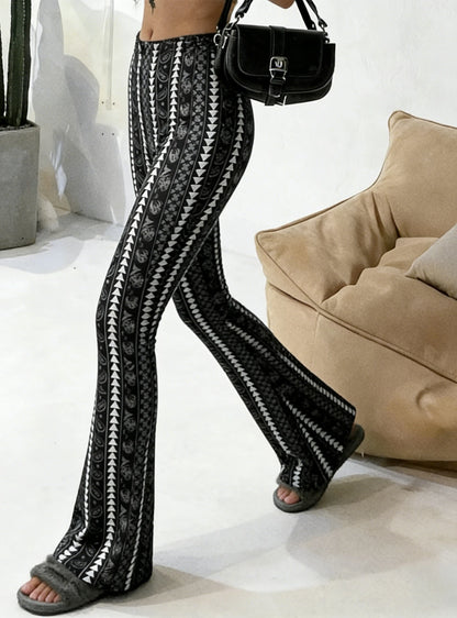 Women's Flared Pants High Waist Stretch Slim Fit Retro Y2K Spring Summer Casual Commuting Trousers Streetwear Bell Bottoms