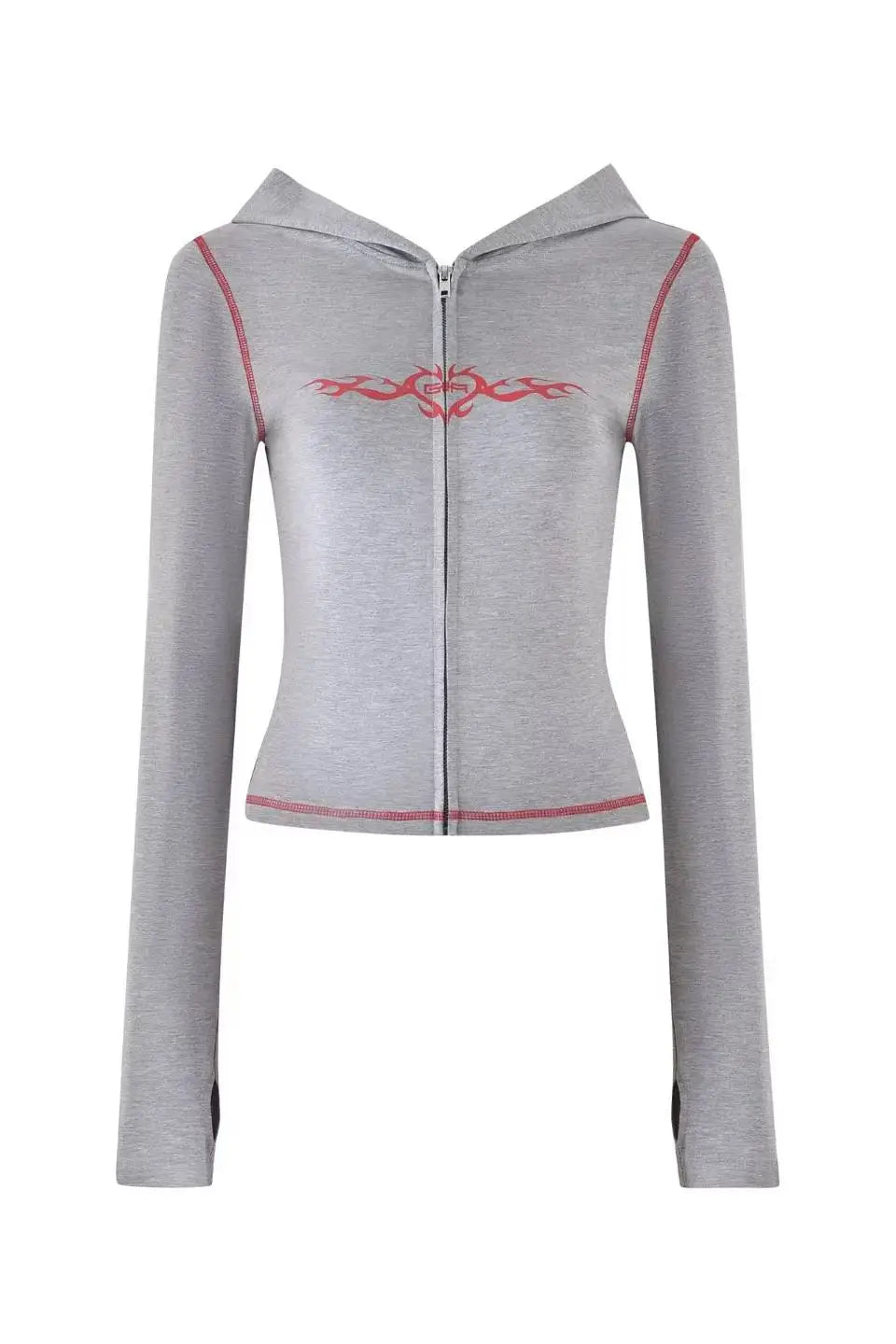 Gia zip-up cap long sleeve high spring top & low waist micro flared pants