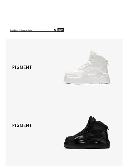 New 2025 Men's Thick Bottom Sneakers Spring Autumn Style Breathable Anti-Slip Heightening Casual Sports Platform Shoes