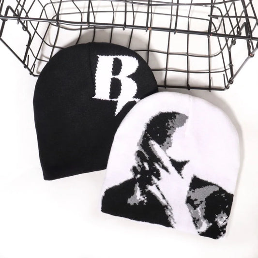 2025 Fashion Hat Knitting Beanies Goth Caps Men Women Y2k Winter Pop Harajuku Vintage Warm Hip Hop Unisex