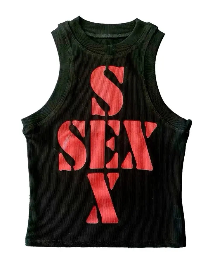 2000s Harajuku Punk Aesthetic Emo Tanks & Camis Y2K Streetwear Gothic Clothes Harajuku Punk Graphic Print Crop Top Vest Corsets