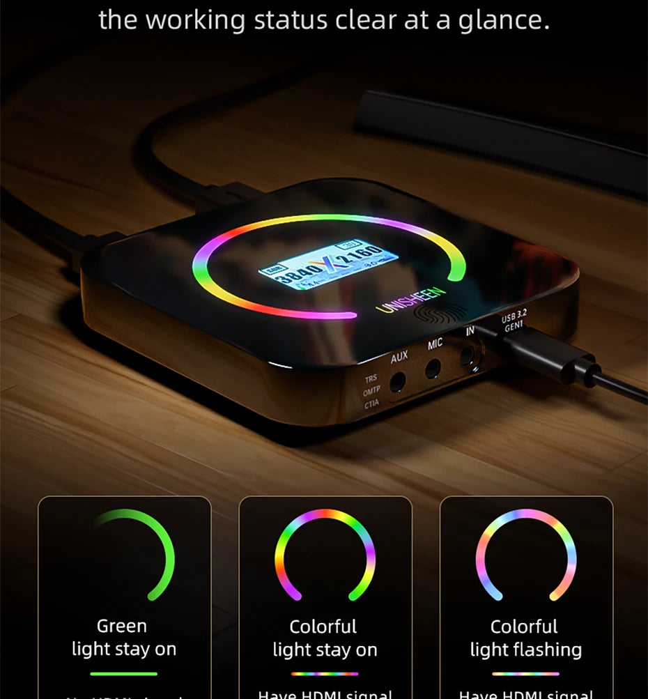 UNISHEEN 4K60 Game Streaming Equipment Live Broadcast 2160p OBS vMix Loopout PS5 Grabber Dongle VIDEO CAPTURE Card Box