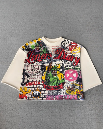Streetwear Y2k T Shirt New Trend Hip Hop Graffiti Large Graphic Print Design Shirt Harajuku Retro Oversized Loose T Shirt Tops