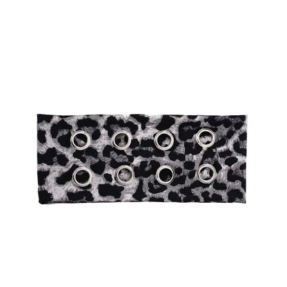 Punk Girl Hollowed Out Eyelets Wide Elastic Headband Stretchy Metal Rock Steampunk for Sports Headbands Hair Accessories