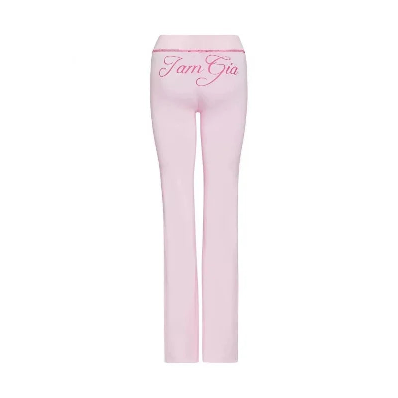 Gia zip-up cap long sleeve high spring top & low waist micro flared pants