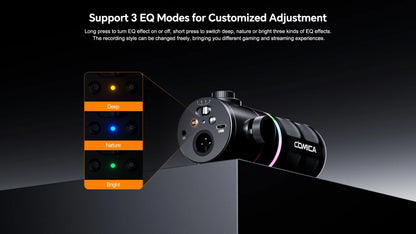COMICA D10/D10 PRO RGB Cardioid USB/XLR Dynamic Desktop Gaming Mic Wired/Wireless Microphone for Streaming Interview Podcast