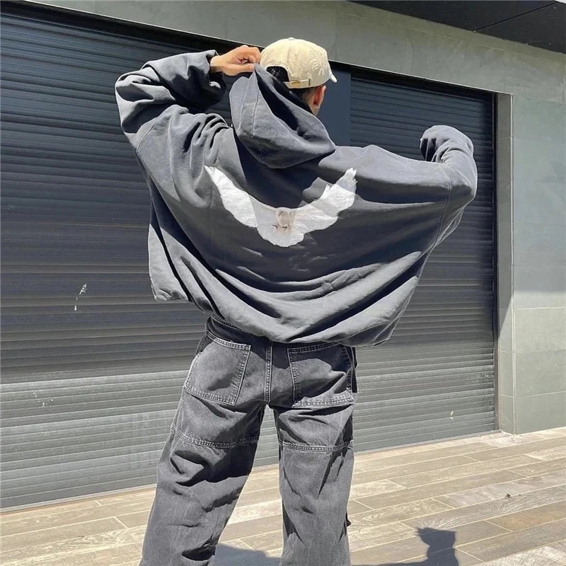 Kanye West Hoodie Men Women 1:1 High Quality Dove Print Season 6 Oversized Hooded