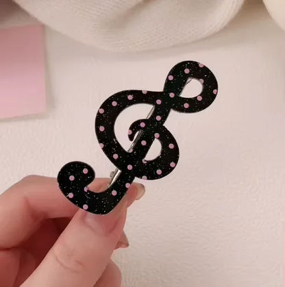 Kawaii trendy hair clips Musical Symbol Resin wings hair jewelry accessories y2k Unique Striped Star girls headband